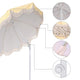 TheDisplayOutlet 6 ft 8-Rib Fringe Beach Umbrella Tilt with Weighted Base Image