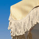 6 ft 8-Rib Fringe Beach Umbrella Tilt with Weighted Base