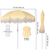 6ft Beach Umbrella for Swimming Pool Mobile Bar Cart