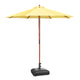 TheDisplayOutlet Patio Umbrella Wooden 9ft 8-Rib with Weighted Base, Beige Image