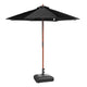 TheDisplayOutlet Patio Umbrella Wooden 9ft 8-Rib with Weighted Base, Black Image
