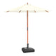 TheDisplayOutlet Patio Umbrella Wooden 9ft 8-Rib with Weighted Base, Ivory Image