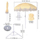 TheDisplayOutlet 6 ft 8-Rib Fringe Beach Umbrella Tilt with Weighted Base Image