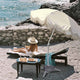 TheDisplayOutlet 6 ft 8-Rib Fringe Beach Umbrella Tilt with Weighted Base Image