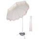 TheDisplayOutlet 6 ft 8-Rib Fringe Beach Umbrella Tilt with Weighted Base, Purple Stripe Image