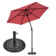 TheDisplayOutlet Patio Umbrella Tilt & Crank Lift Metal 7.5ft 6-Rib, Red with Base Image