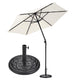 TheDisplayOutlet Patio Umbrella Tilt & Crank Lift Metal 7.5ft 6-Rib, Ivory with Base Image