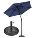 TheDisplayOutlet Patio Umbrella Tilt & Crank Lift Metal 7.5ft 6-Rib, Navy with Base Image
