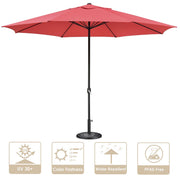 13ft Outdoor Table Umbrella with Concrete Umbrella Base