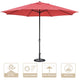 13ft Outdoor Table Umbrella with Concrete Umbrella Base