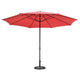 TheDisplayOutlet 13ft Outdoor Table Umbrella with Concrete Umbrella Base, Red Image