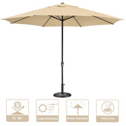 13ft Outdoor Table Umbrella with Concrete Umbrella Base