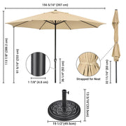 13ft Outdoor Table Umbrella with Concrete Umbrella Base