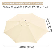 Patio Umbrella Canopy 13ft 8-Rib