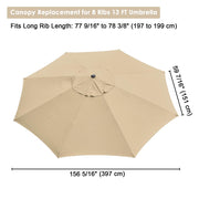 Patio Umbrella Canopy 13ft 8-Rib