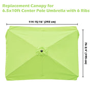 TheDisplayOutlet Rectangular Patio Umbrella Canopy 10x6.5ft 6-Rib Image