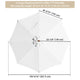 TheDisplayOutlet Patio Umbrella Canopy 9ft 8-Rib, White Image