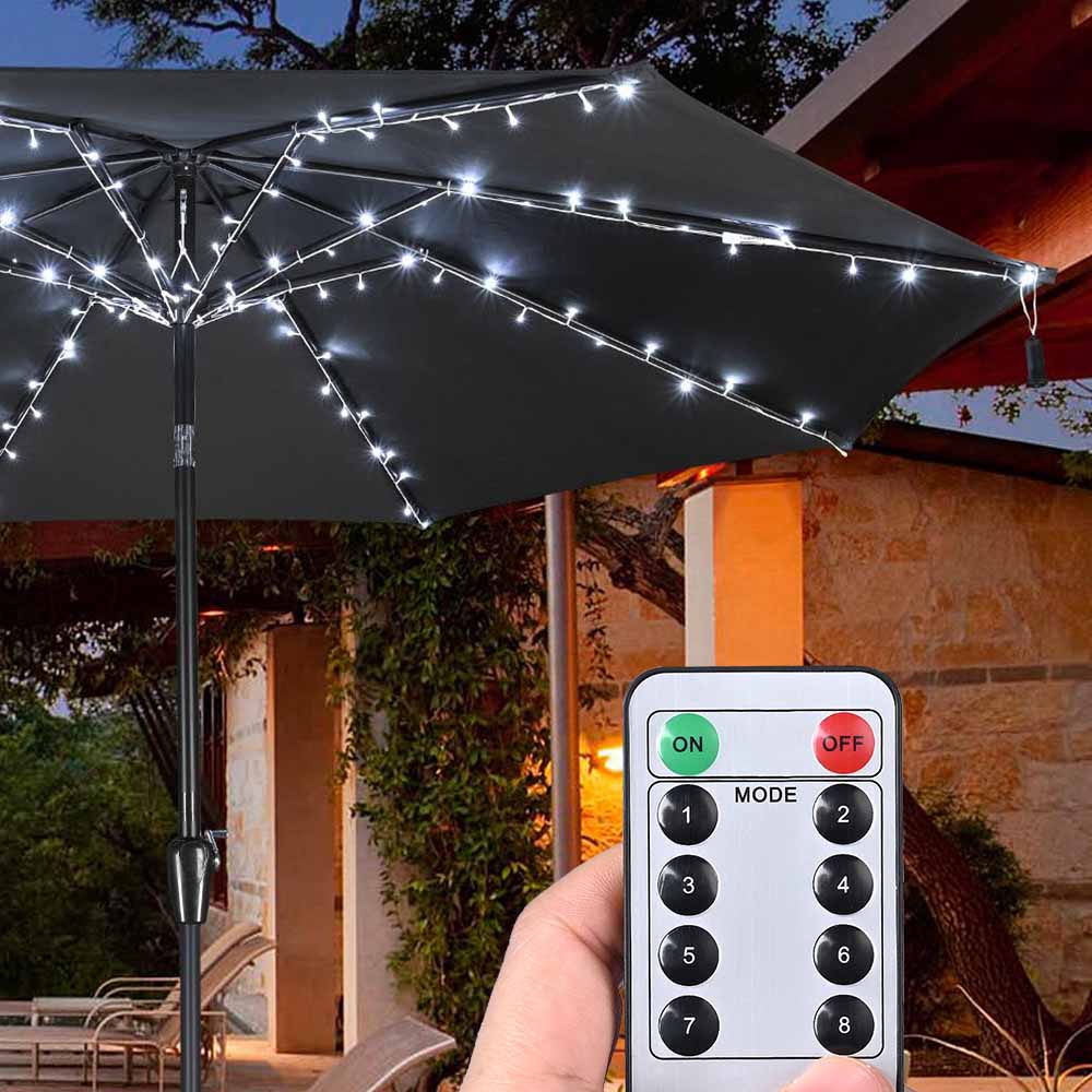 Solar Lights for Patio Umbrella 9-10ft 8-Rib Remote Control Solar Lights for Patio Umbrella 9-10ft 8-Rib Remote Control