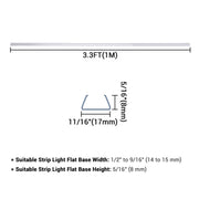TheDisplayOutlet 5/16"x9/16" PVC U-Channels Mounting 3ft 5ct/pk Image