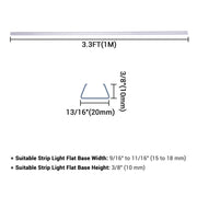 TheDisplayOutlet 3/8"x11/16" PVC U-Channels Mounting 3ft 5ct/pk Image