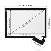 14 inch LED Tracing Light Board w/ Rotating Base & Tracing Paper