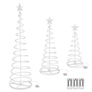 3ct Lighted Spiral Xmas Trees Battery Powered 6ft 4ft 3ft