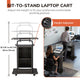 TheDisplayOutlet Adjustable Mobile Laptop Cart with Storage Image