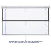 Instahibit Wall/Ceiling Mounted Pull Down Projector Screen 72" 16:9