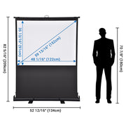 Portable Floor Stand Retractable Projector Screen 60" 4:3