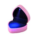 TheDisplayOutlet Engagement Ring Box with Light Heart Shaped Jewelry Gift Box, Pink Image