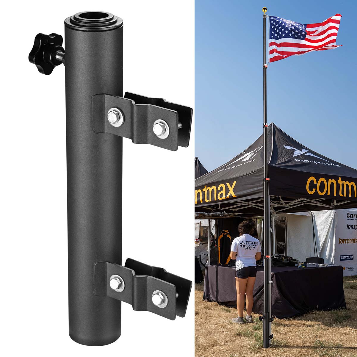 Metal Flag Canopy Mount Banner Display Sign Holder