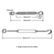 TheDisplayOutlet 6" M10 Stainless Hook-Eye Turnbuckles for 3/16" Batting Cage Cable 6ct. Image