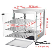 Food Warmer Display Cabinet 3-Tier 20x20x24 (Dimmable Light)