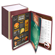 Wine Red Clear Menu Covers 8.5x11