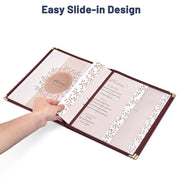 Wine Red Clear Menu Covers 8.5x11