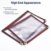 Wine Red Clear Menu Covers 8.5x11