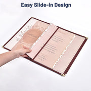 Wine Red Clear Menu Covers 8.5x14