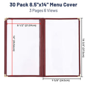 Wine Red Clear Menu Covers 8.5x14