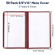 Wine Red Clear Menu Covers 8.5x14