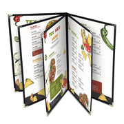 TheDisplayOutlet Menu Covers PU Leather 10ct/Pack 8.5x14 8-View Clear Sleeve Image