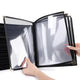 TheDisplayOutlet Clear Menu Covers 8.5x11 Black Menu Holder, Book Style 8-View 30ct/pk Image