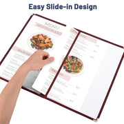 TheDisplayOutlet Wine Red Clear Menu Covers 8.5x14 30ct/pk Image