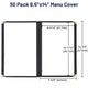 TheDisplayOutlet Clear Menu Covers 8.5x14 Black Menu Books 30ct/pk Image