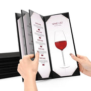 Menu Covers PU Leather Wine Drinks Menu Holder 4.25x11 5ct/Pack