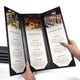 TheDisplayOutlet Menu Covers PU Leather Wine Drinks Menu Holder 4.25x11 5ct/Pack, Tri-fold 3-View Image