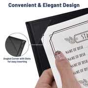 TheDisplayOutlet Menu Covers PU Leather Wine Drinks Menu Holder 4.25x14 5ct. Image
