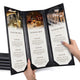 TheDisplayOutlet Menu Covers PU Leather Wine Drinks Menu Holder 4.25x14 5ct/Pack, Tri-fold 3-View Image