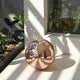 TheDisplayOutlet Mirror Disco Ball with Hanging Ring, 12in Rose Gold Image