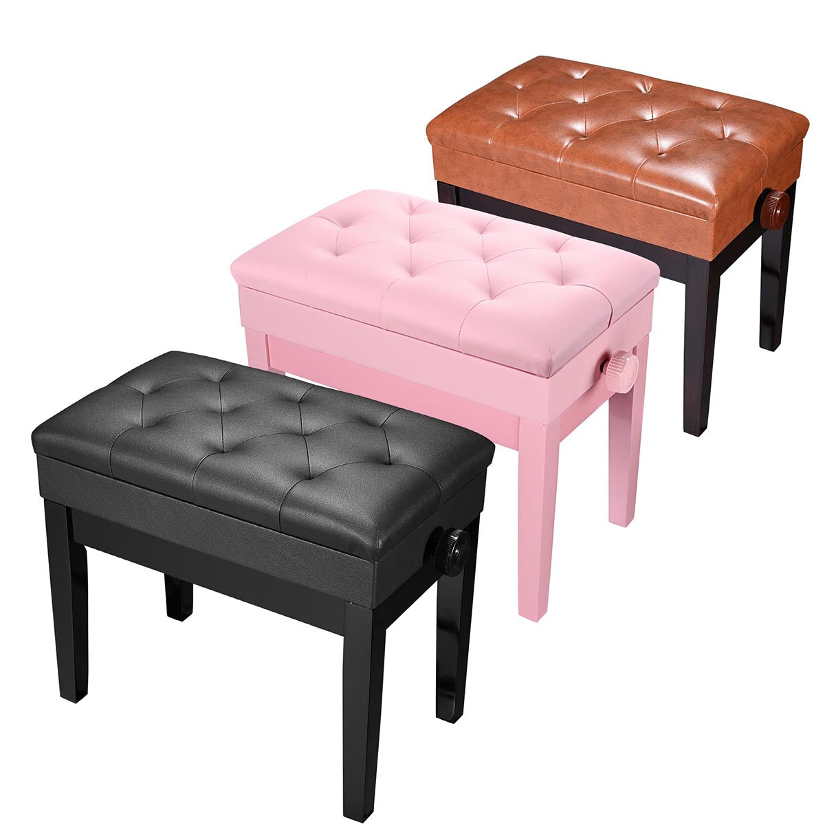 Adjustable Piano Bench with Storage 23x13
