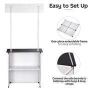 TheDisplayOutlet Portable Trade Show Display Podium Counter w/ Header Black Image